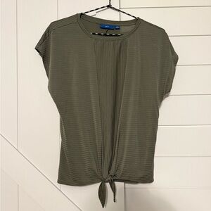 NWOT Apt. 9 Olive Short Sleeve Top with Tie